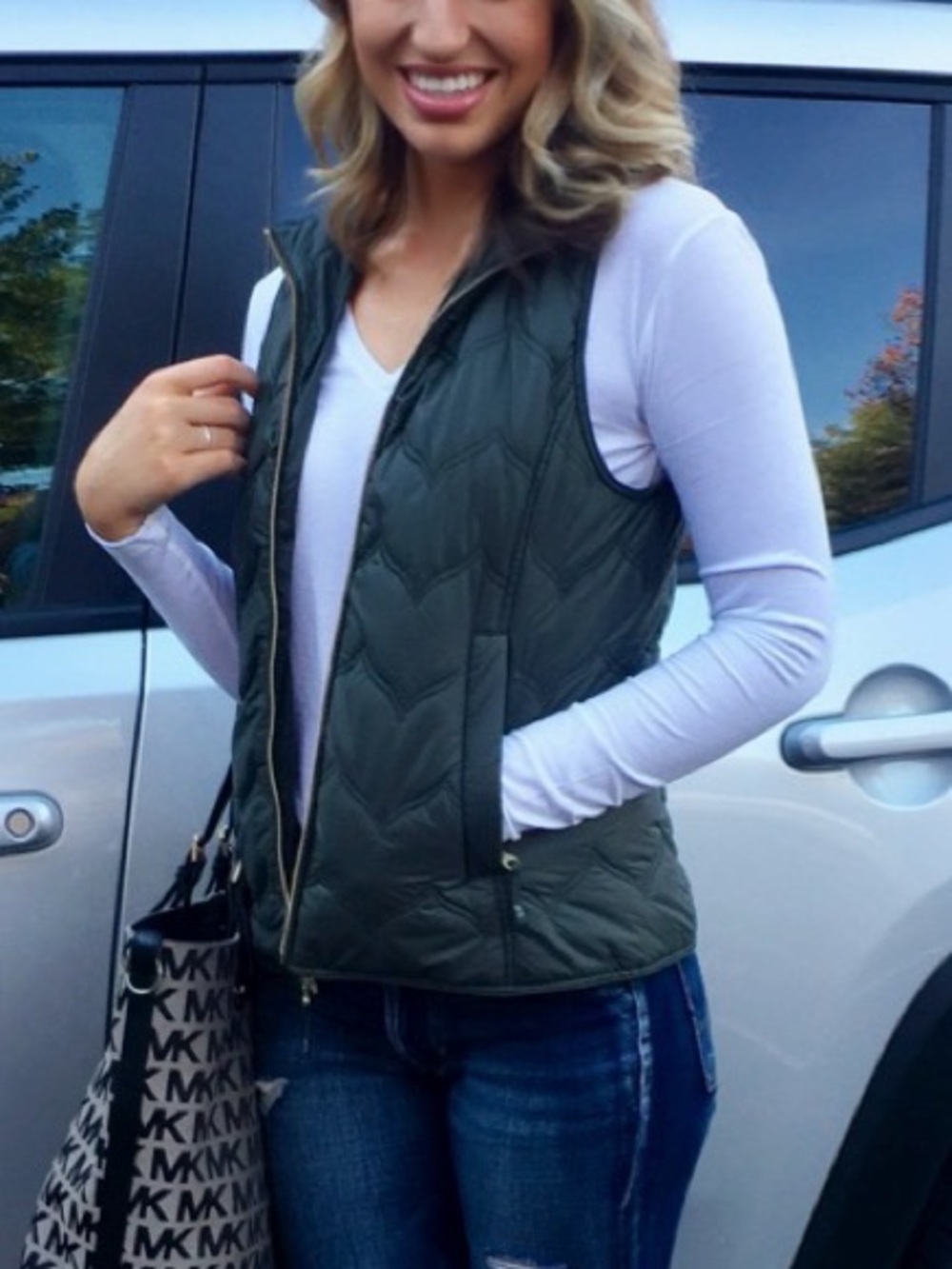 Vineyard Vines Olive Quilted Vest